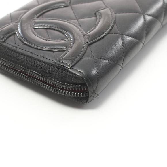 CHANEL Cambon Line Round Long Wallet Leather Patent Black - Picture 8 of 10